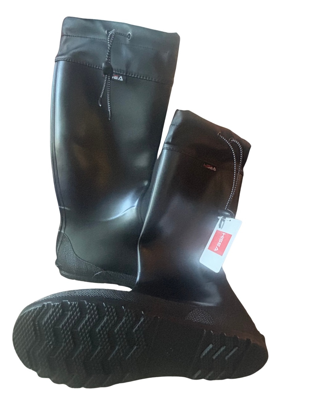 NWT HISEA Women's Waterproof Rain Boots Rubber Mud Wellies Black - Size [9.5]